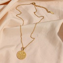 Mode runde Sonne Mond berzogene 18K Gold Edelstahl Halskettepicture8