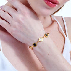 Fashion Stainless Steel Material Electroplated 18K Gold Shell Stitching Bracelet