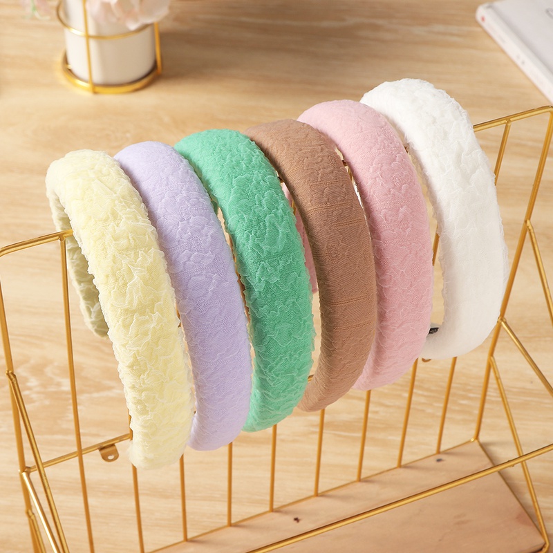 simple new style Womens Sponge Candy Color Hair Accessories headband