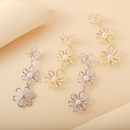 Hollow MultiLayer Flower shape Pearl alloy drop Earringspicture11