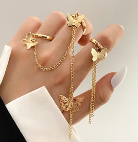 new fashion Butterfly shape Adjustable pendant ring set's discount tags