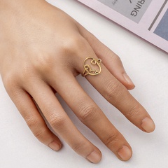 Nischen design, hohle Skizze, Porträt ring, Titans tahl, vergoldetes offenes Gesicht, Fingerring ring, verstellbarer Ring weiblich