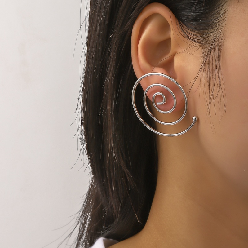 fashion new style Geometric Spiral Hollow alloy Stud Earrings