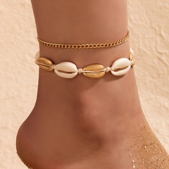 Adorno de playa de perlas de cadena tobillera con cuentas Multi-Adornos de pie de capa