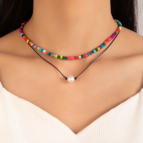 Multicolor Ornament Ethnische Perle Perlen Multi-Schicht Geflecht Seil's discount tags