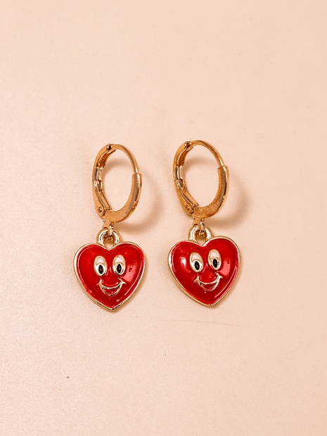 Cute Heart Shape Smiley Face Alloy No Inlaid Drop Earrings's discount tags