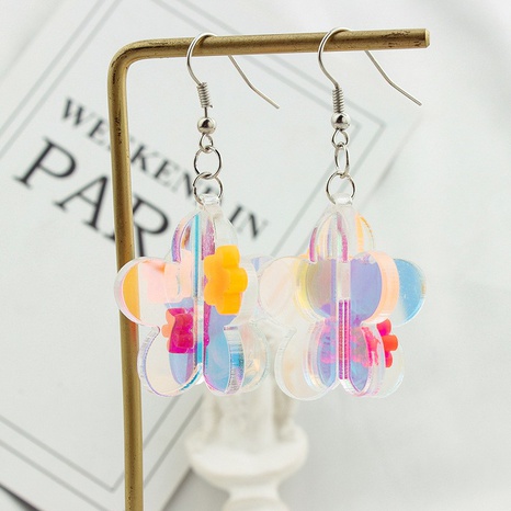 Flowers Laser Color-Changing Three-Dimensional Earrings's discount tags