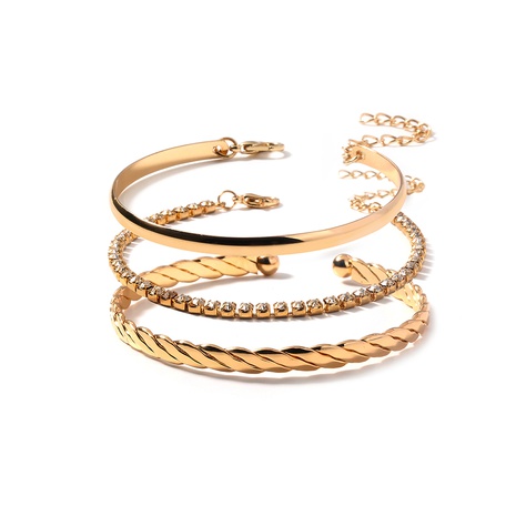 Fashion Simple Opening Hip Hop Women's Alloy Bracelet Three-Piece Set's discount tags