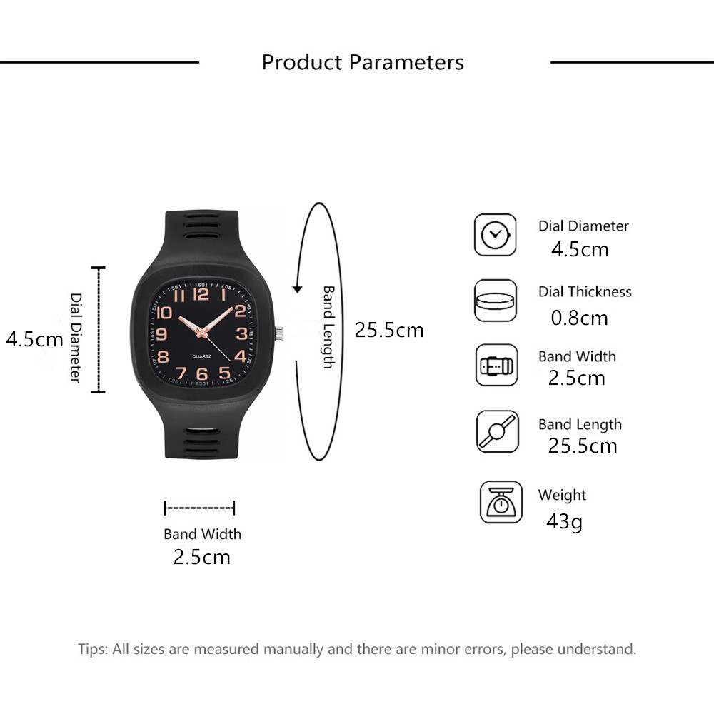 Mode Einfache Sport Quadratische Form Digital Silikon Band Uhrpicture1