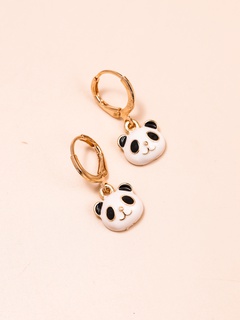 Cartoon Style Panda Alloy Enamel Drop Earrings