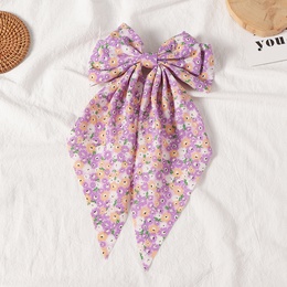 new style retro Floral Ribbon Spring Clip bow shape Hairpinpicture8
