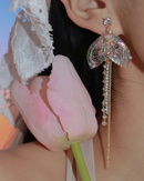Kreative mode meerjungfrau schwanz form intarsien strass Perle Quasten kette tropfen Ohrringepicture9