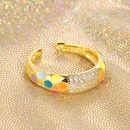 Fashion Copper Geometric Pattern Ring Electroplating Inlaid zircon Zircon Copper Rings 1 Piecepicture8
