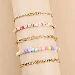 New Fashion Handmade Beaded Pearl Chain Alloy Bracelet Set