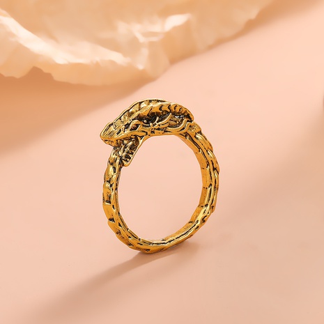 Retro new style Creative Ouroboros shape alloy Ring's discount tags