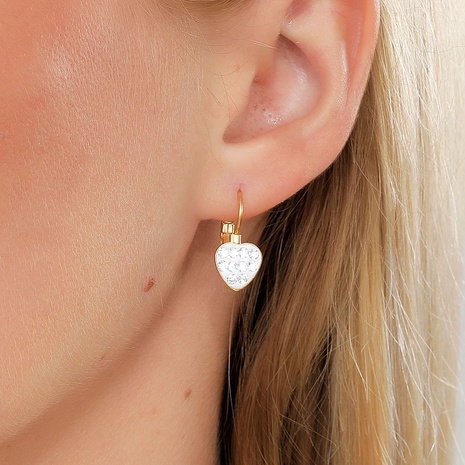 cute golden heart shape small size inlaid zircon Earrings's discount tags