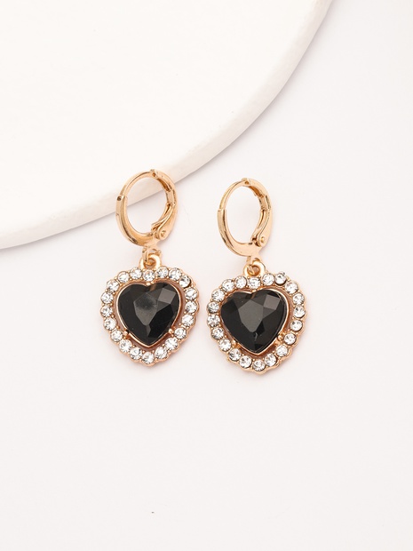 Sweet Heart Shape Alloy Artificial Rhinestones Earrings 1 Pair's discount tags