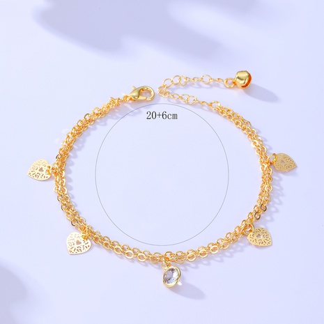 Unisex Fashion Heart Copper Anklet Plating's discount tags