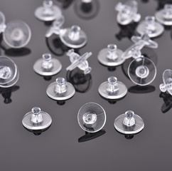 Fashion Plastic Frisbee Earplugs Non-Slip Transparent Flexible Glue Earplug 100 Tablets/Bag