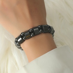 Mode Schwarz Perlen Unregelmäßige Elastische Magnet Micro Perlen Armband