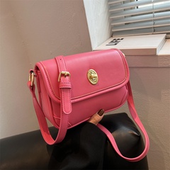 2022 New Women's Fashion Candy Color Lock Shoulder Simple Crossbody Small Square Bag