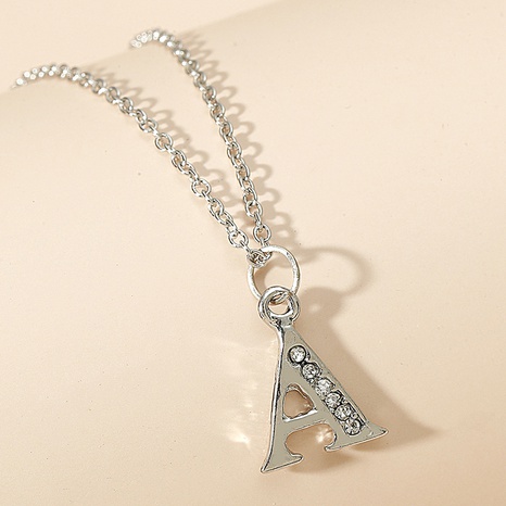 Fashion Original Diamond  Rhinestone Letter Pendant Alloy Necklace's discount tags