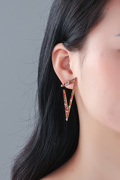 Fashion Triangle Alloy Artificial Rhinestones Earrings