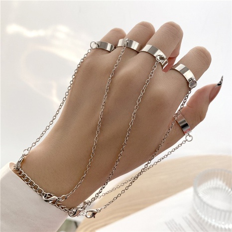 Mode Kreative einstellbare legierung Kette abnehmbare Ring Armband's discount tags