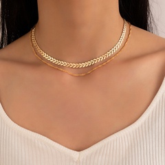 Fashion Ornament Alloy Geometric Simple Gold Multi-Layer Necklace