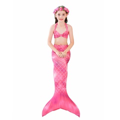 Girls' Mermaid Swimsuit New Fish Tail Split Swimsuit Swimming Hot Spring Children's Bikini Three-Piece Suit