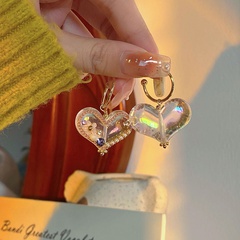 fashion transparent inlaid Rhinestone Pearl pendant Heart shape stud Earring