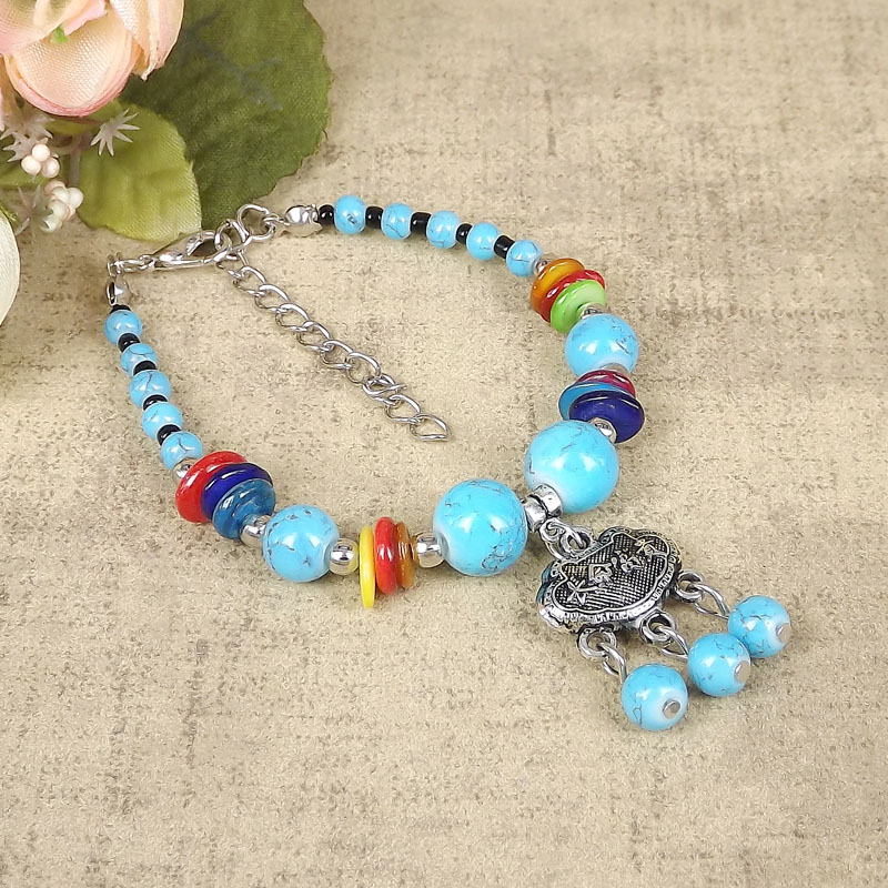 Ethnische Stil Farbe Shell Glas Bunte Perlen Armband Armbandpicture2