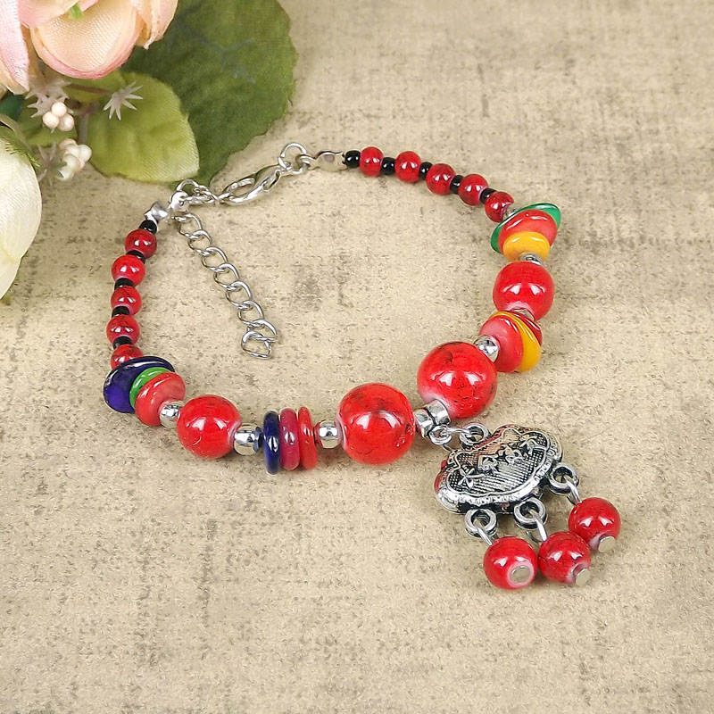 Ethnische Stil Farbe Shell Glas Bunte Perlen Armband Armbandpicture3