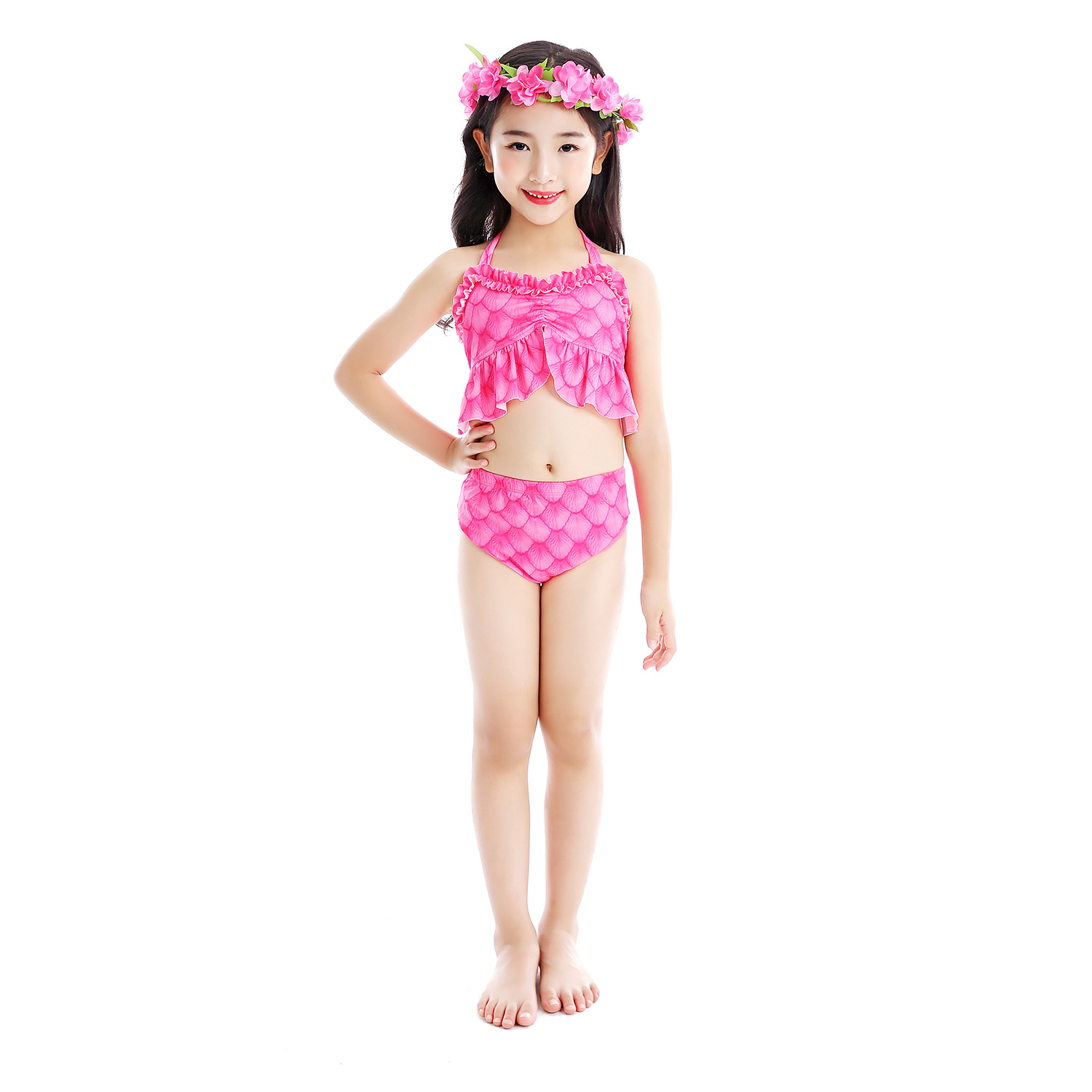 Mermaid Swimsuit Split New Girls Fish Tail Swimsuit Childrens Bikini ThreePiece Swimming Suitpicture3