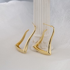 new style simple irregular geometric Copper Plating 18K Gold Earrings