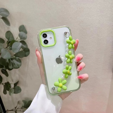 fashion Gradient Flower Bracelet plastic transparent iPhone 11 phone Case—6