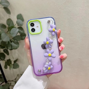 fashion Gradient Flower Bracelet plastic transparent iPhone 11 phone Case—5