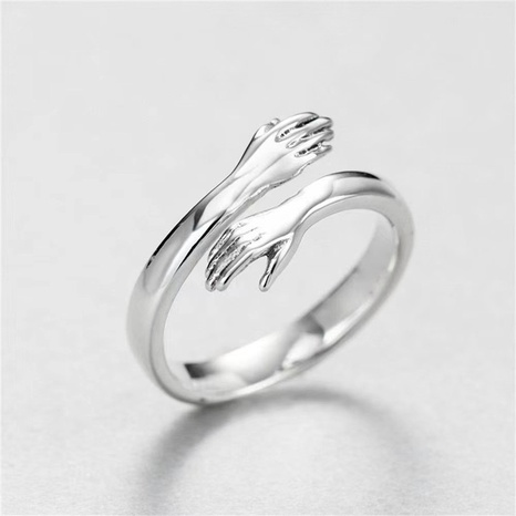 Fashion Creative Double Hand Stainless Steel Open End Ring's discount tags