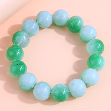 Fashion Simple Gradient Green White Glass Bead Temperamental Bracelet's discount tags