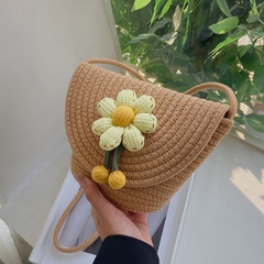 2022 verano moda costura flores bandolera pequeño bolso tejido