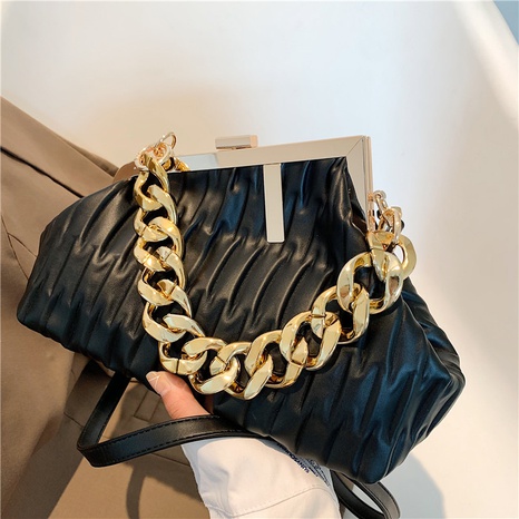 2022 New Thick Chain Portable Pleated Crossbody Shoulder Small Square Bag's discount tags