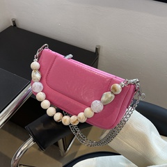 Moda Candy-color clásico con cuentas portátil bandolera pequeña bolsa cuadrada