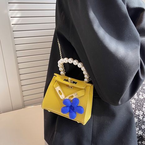 Moda tridimensional flor perla cuentas cadena pequeña bolsa cuadrada's discount tags