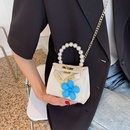 Moda tridimensional flor perla cuentas cadena pequea bolsa cuadradapicture8