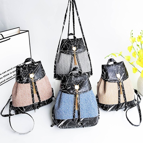 new style fashion contrast color braided Small Backpack's discount tags