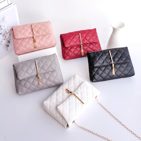 new style simple rhombus embroidery thread messenger small square bag's discount tags