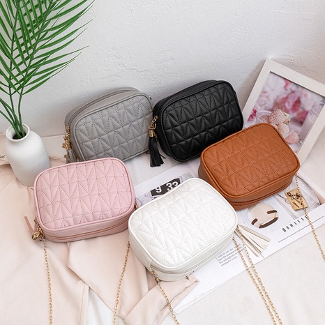 new style Embroidered thread messenger Small Square Bag's discount tags
