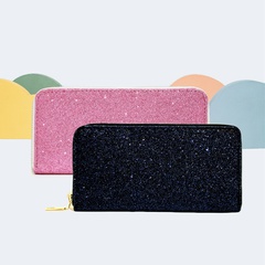 new style solid color zipper style Sequins Clutch Mobile Phone Bag