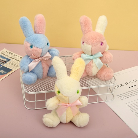 cute Pendant Plush Bunny doll pink yellow blue Keychain ornament's discount tags