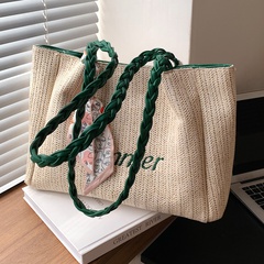 2022 New Summer Large Capacity Embroidery Thread shoulder Straw Tote Bag